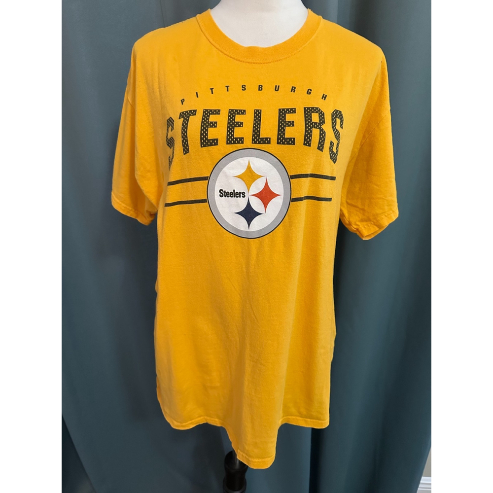 Pittsburgh Steelers T Shirt NFL Team Apparel Yellow Graphic Tee Mens Large L